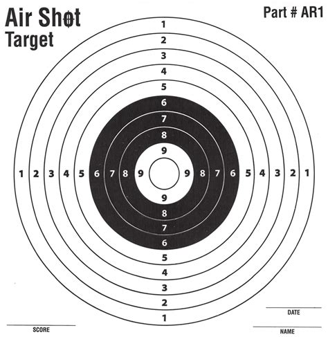 Printable 10m Air Rifle Targets